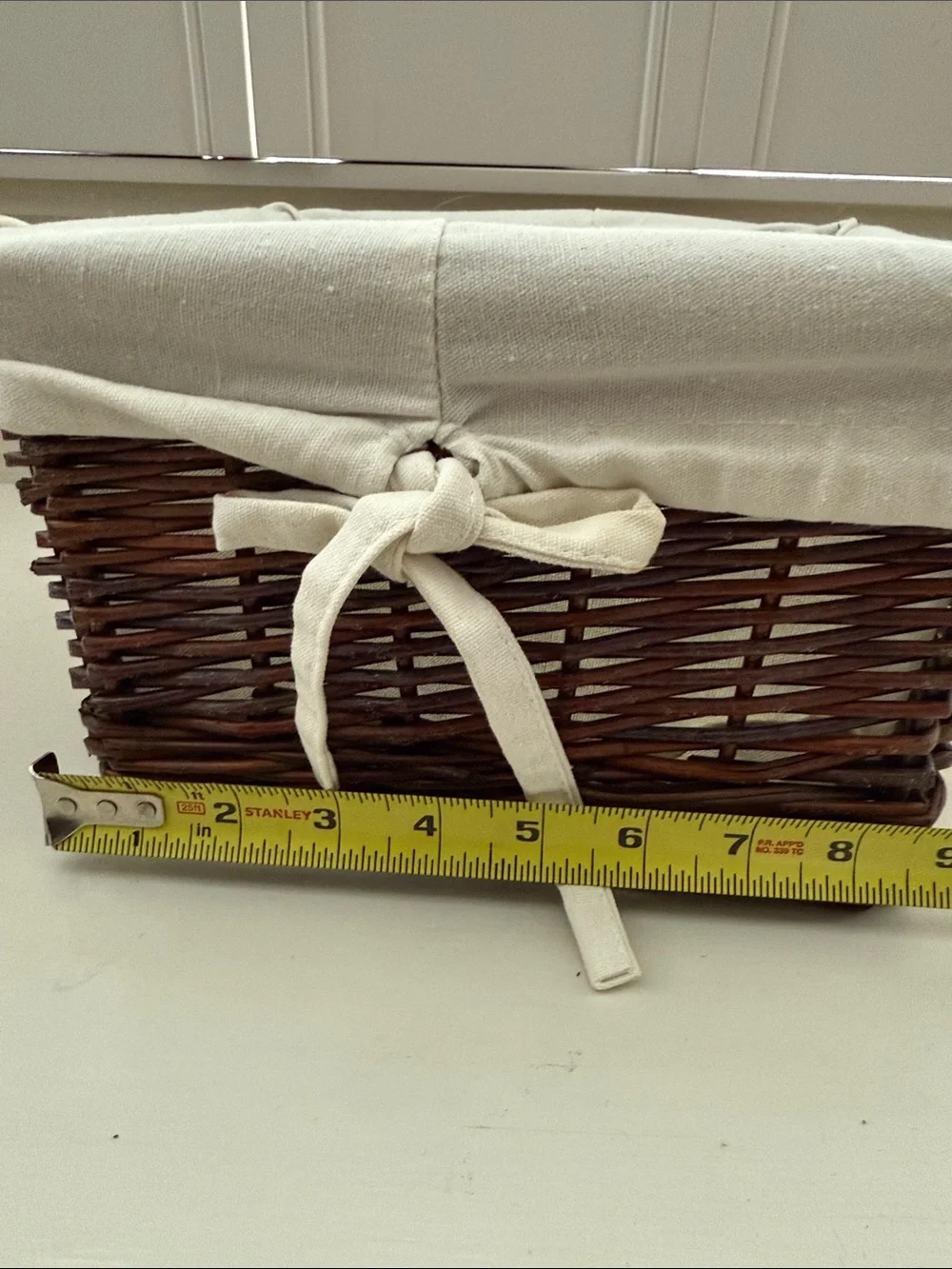 Woven Rattan Storage Baskets with Cream Lining - Set of 3